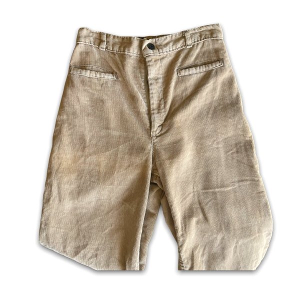 Vintage 1970s Landlubber Groovy High Waisted Tan Corduroy Flare Pants - Picture 6 of 9